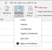 Show Bar not Displayed under Sensitivity Button - Microsoft Q&A