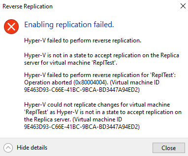 hvreplcaerror