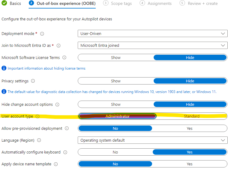 Enrolled Intune device only has a local standard user Microsoft Q&A