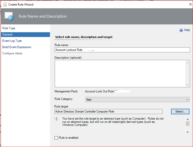 Correct Rule Target to monitor Account Lockouts - Microsoft Q&A