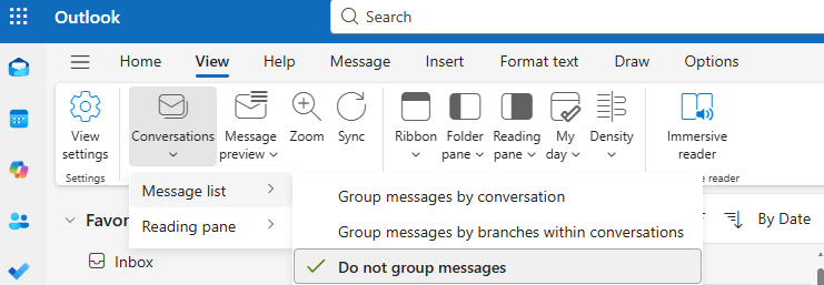My emails at work won't ungroup out of a long thread - Microsoft Q&A