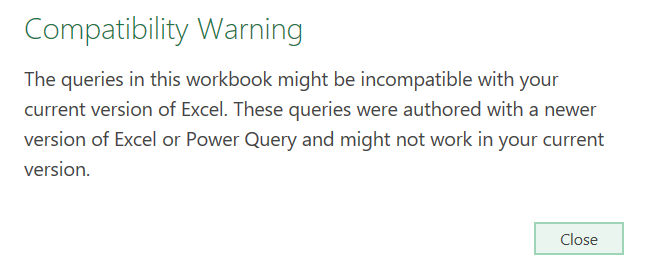 O365 vs Excel 2016 Power Query Compatibility Issue - Microsoft Q&A