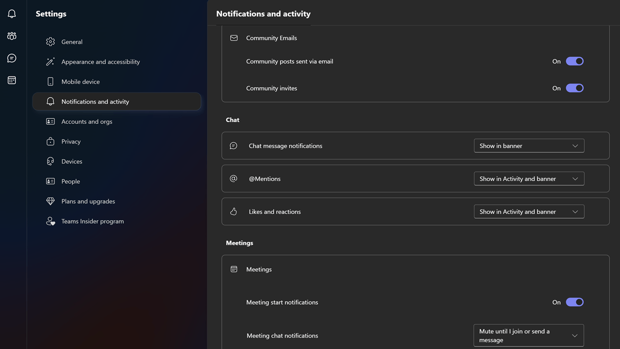 No MSTeams found in notification settings - Microsoft Q&A