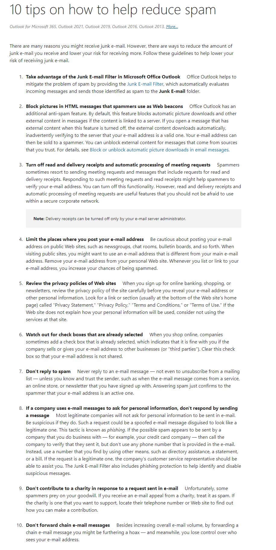 I am recieving a lot of spam messages from Microsft - Microsoft Q&A