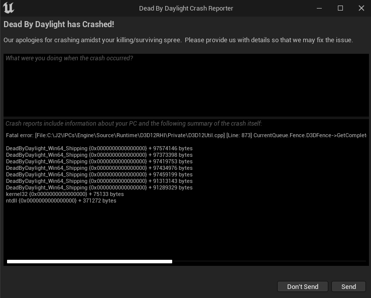 meu dead by daylight fica crashando depois de atualizar para a unreal ...