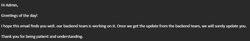 support response on email