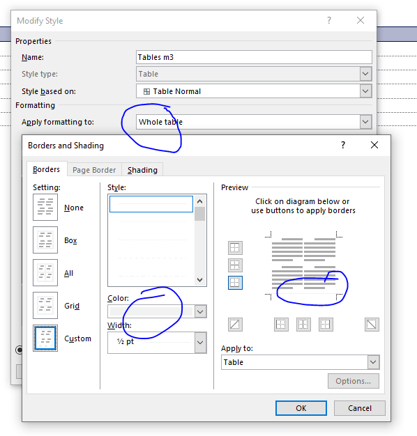 Word - Table Designs - Bottom Border Not Showing - Microsoft Q&A
