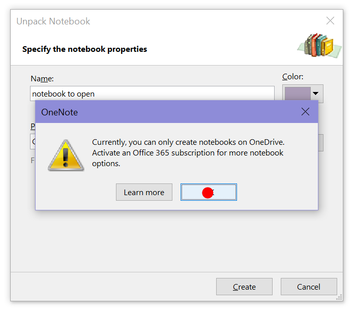 Downloaded a OneNote Notebook from the internet, unable to unpack or ...