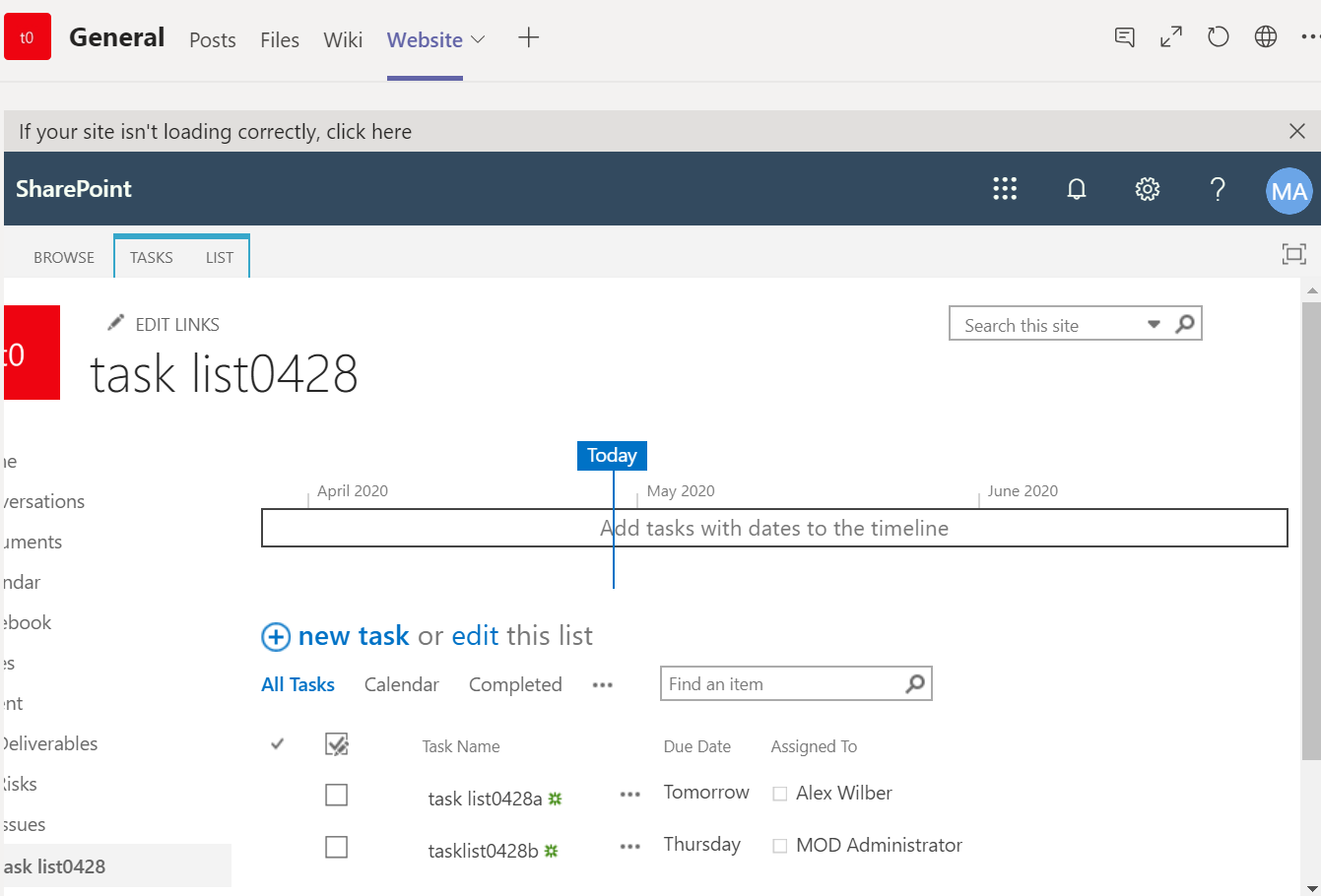 Sharepoint Task List Names Not Importing Properly to Teams - Microsoft Q&A