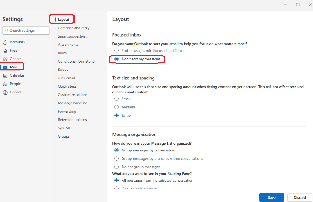 Outlook doesn't scroll to the top of inbox when new messages come in ...
