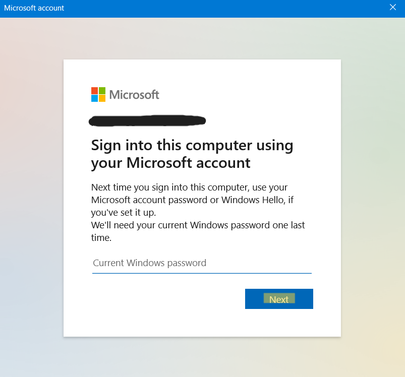 how to switch to Microsoft from local account in Windows 11