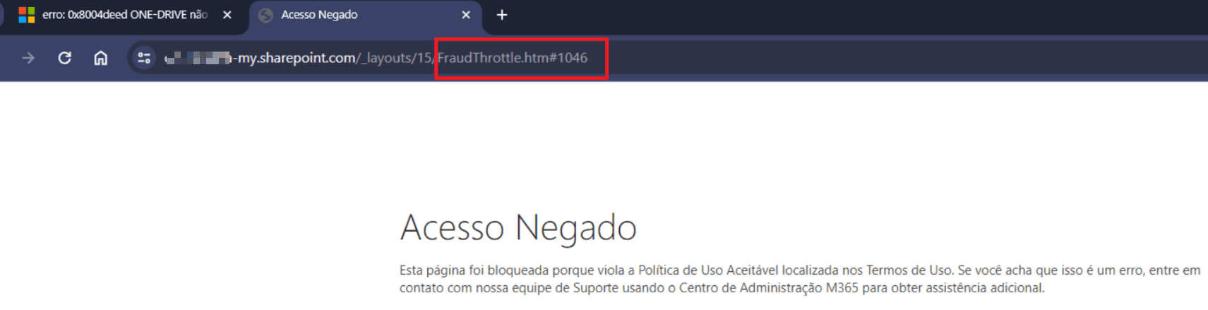 erro: 0x8004deed ONE-DRIVE não se conecta!!! - Microsoft Q&A