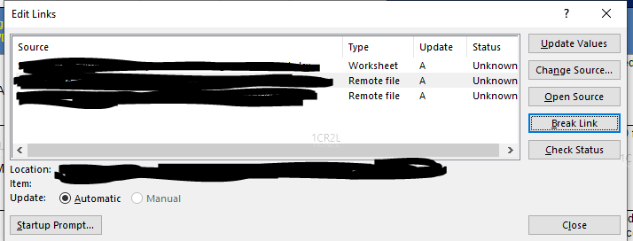 Can't Remove Links to External Files from MS Excel 2019 workbook ...