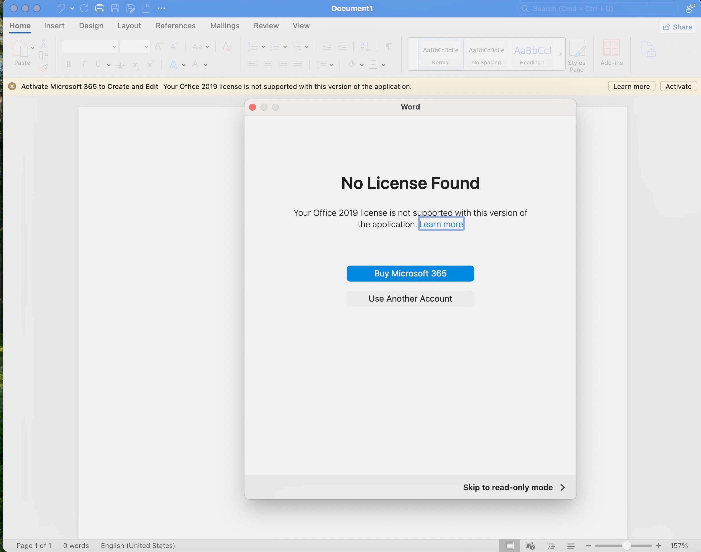 I cannot access my Microsoft 2019 office suite for Mac - Microsoft Q&A