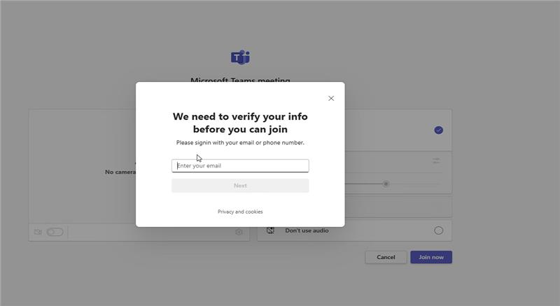 external users to join using the Teams link without requesting email ...