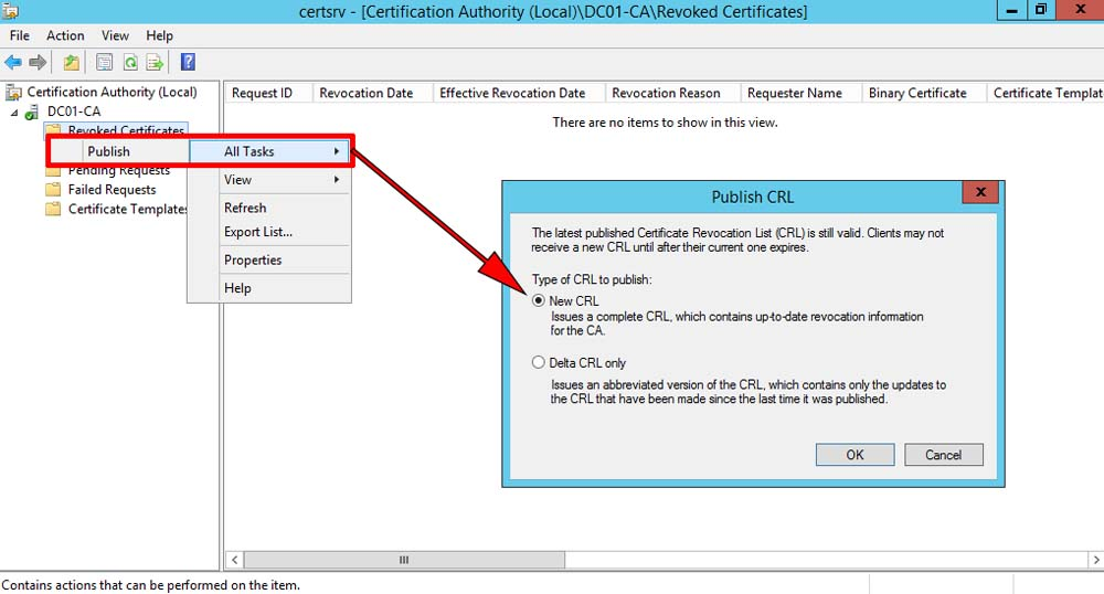 Windows Certificate Services - Setting up a CRL | PeteNetLive