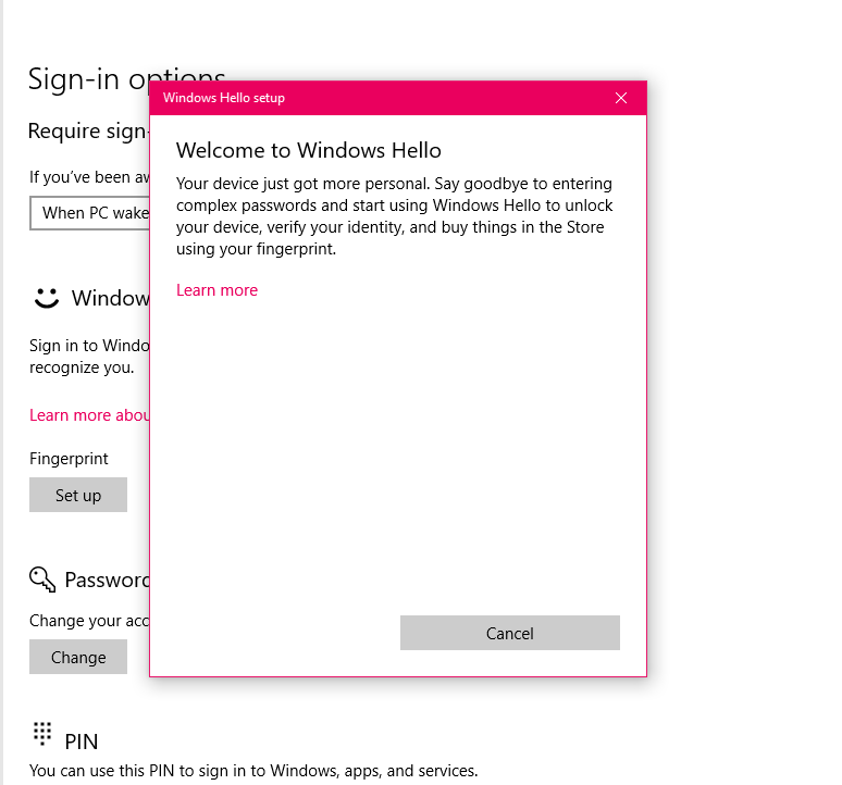 Can't Setup Fingerprint on my Windows Hello. - Microsoft Q&A