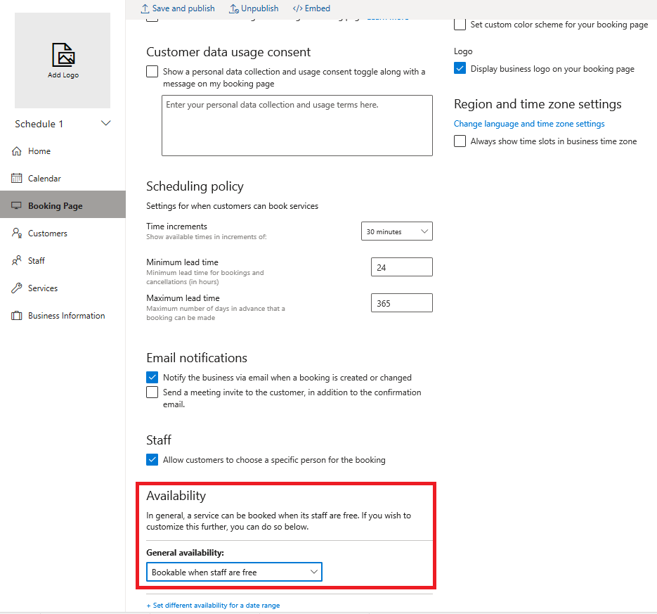 Bookings Schedule Not Displaying Available Time-Slots - Microsoft Q&A