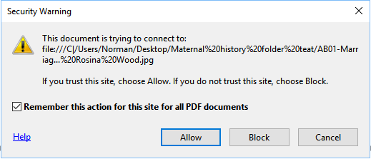 Security warning when activating links in a PDF document created from a ...