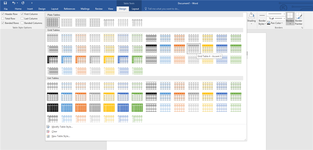 Word 2016 table grid - Microsoft Q&A