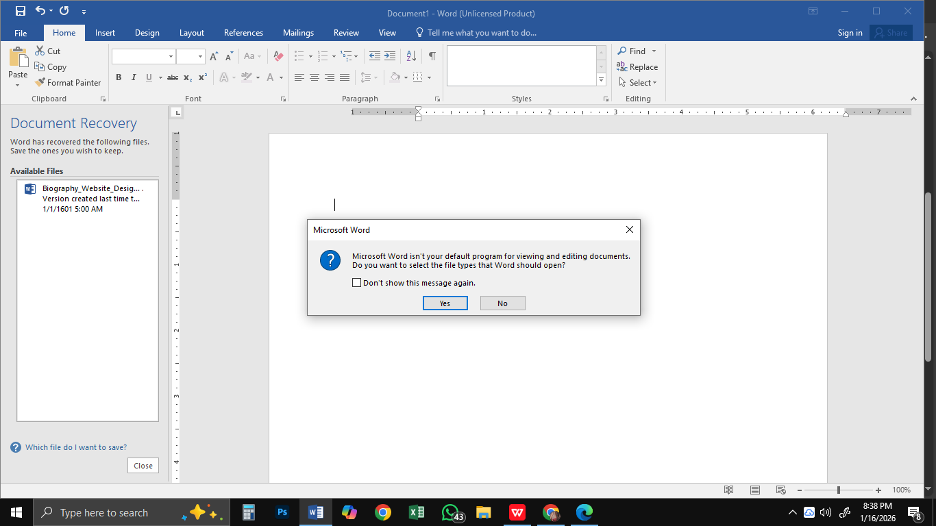Screenshot of the reported issue