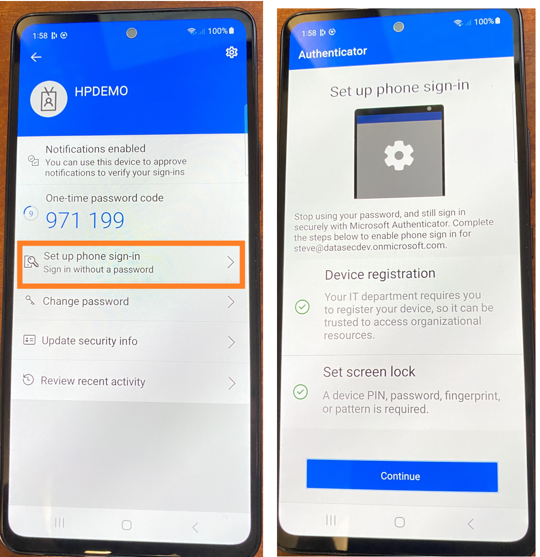 Passwordless Mode fails on my Microsoft Authenticator : HP Authentication  Suite - Support
