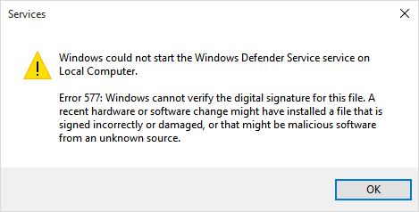 Windows Defender Not Working in Windows 10 - Microsoft Q&A