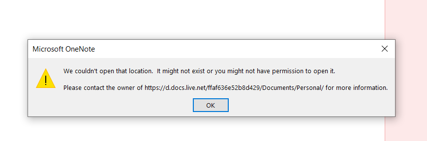 Onenote for Windows 10 will not sync. Get E0000642 saved offline (error ...