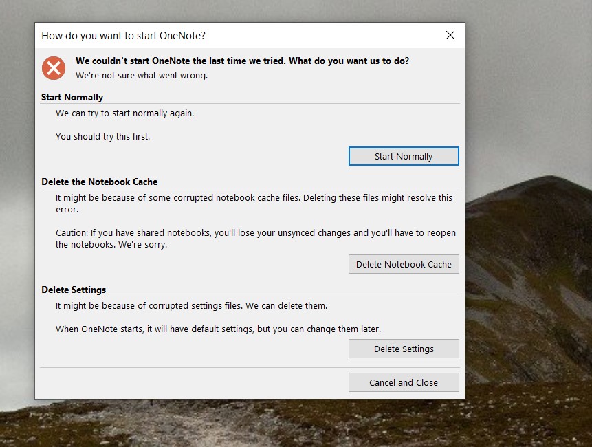 OneNote Crashing - Microsoft Q&A