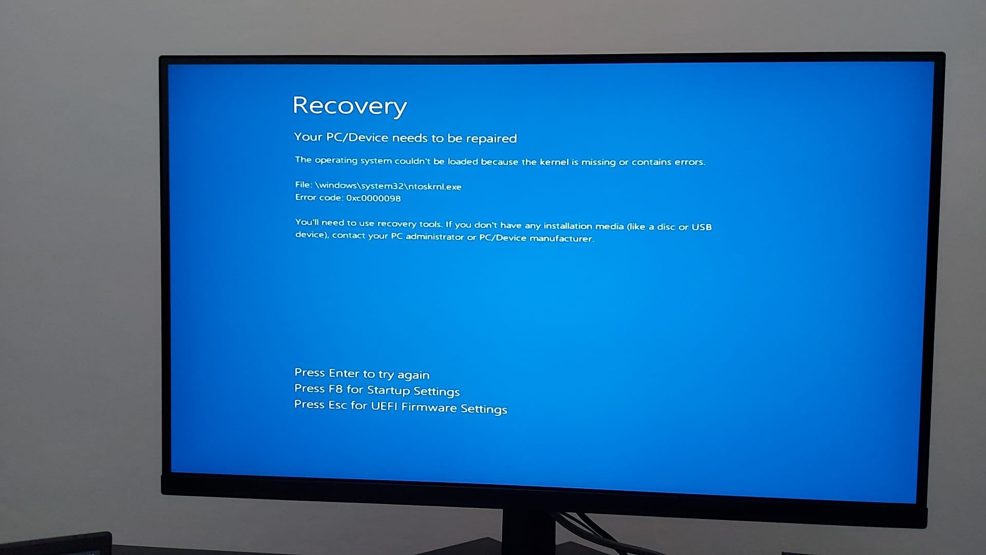 How can I solve the 0xc0000098 problem? - Microsoft Q&A
