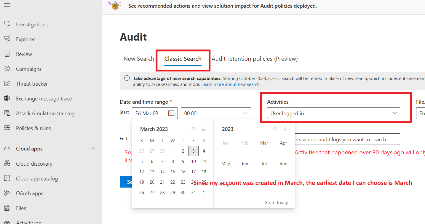 Is there a way to see a history of sign ins older than 30 days ...