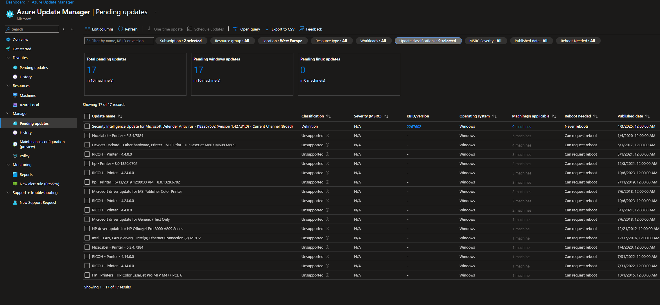 Azure Update Manager - remove drivers - Microsoft Q&A