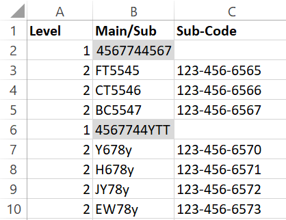 Nest Column Values Under Main Column - Microsoft Q&A