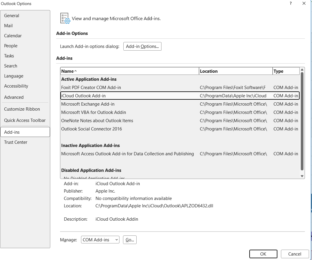 Outlook Classic why error message 