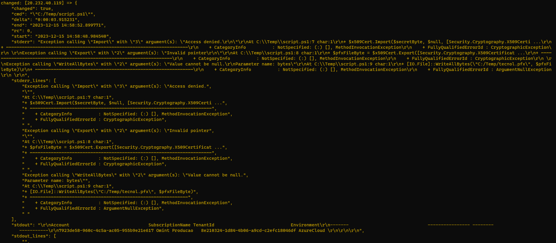 Ansible error