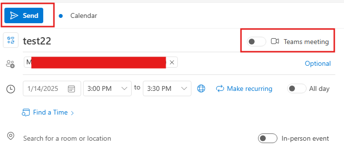 I have an error: A meeting invite keeps switching the 'MS Teams' option ...