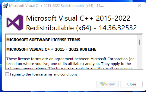 Microsoft visual c++ 2015-2022 redistributale x64 and x86 v 14.36 