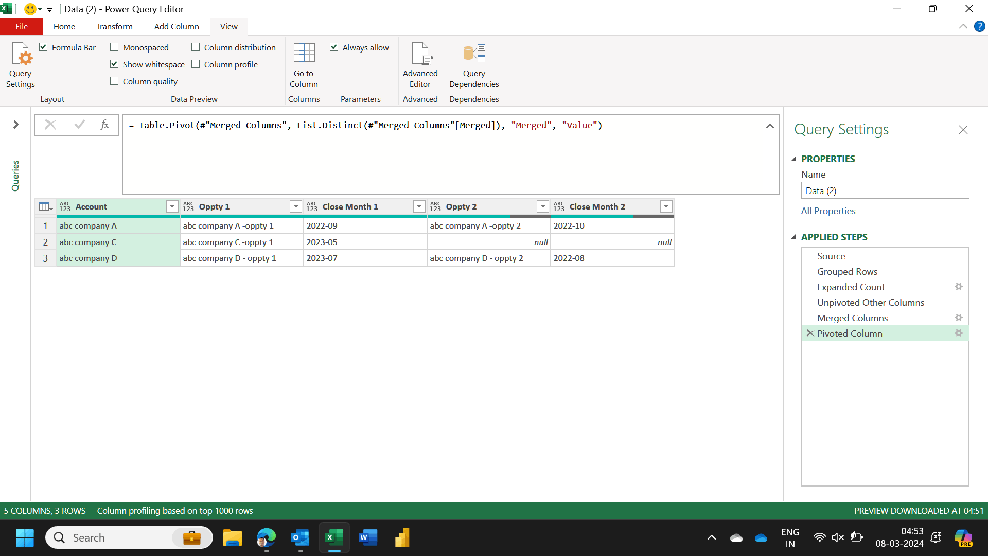 Combining Multiple Columns and Rows into 1 Row - Microsoft Q&A
