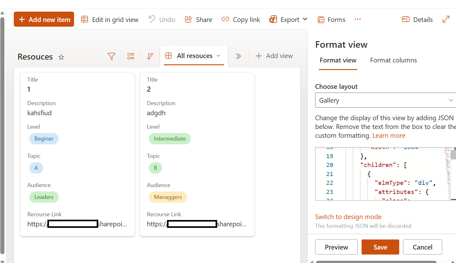Creating dynamic card tile views on a page by using metadata and then ...