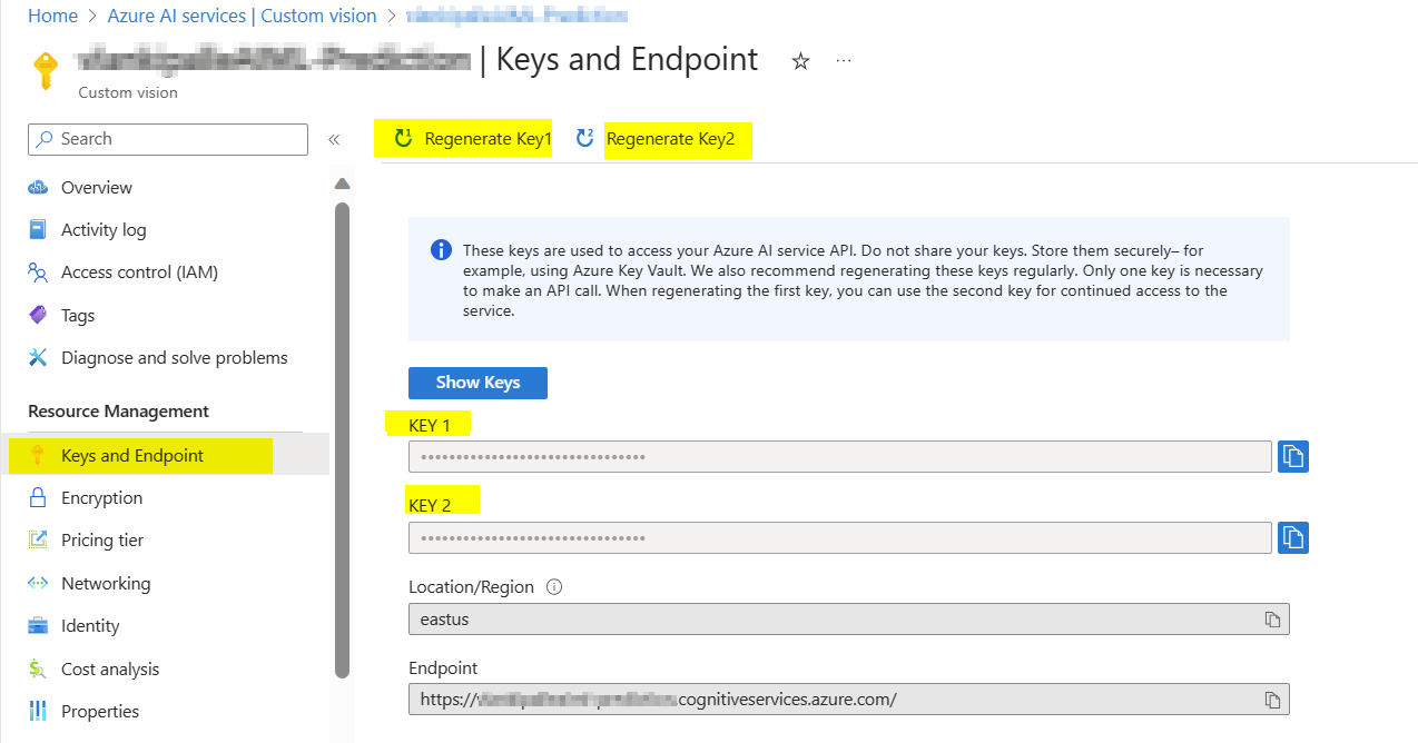 My endpoint is not working after configuring custom vision - Microsoft Q&A