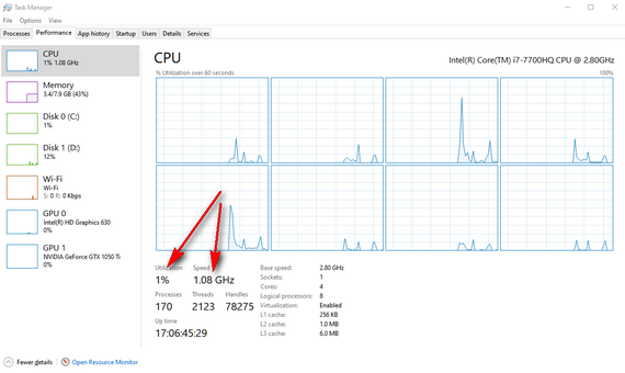 My laptop can't run lower clock speed than base clock speed after ...