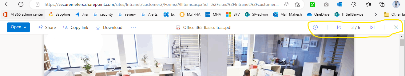 Sharepoint online remove next button when preview pdf, how to remove ...