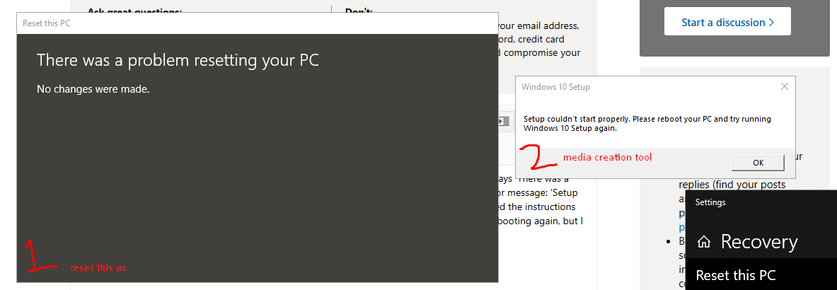 My windows is impossible to Reset, How to fix it? - Microsoft Q&A