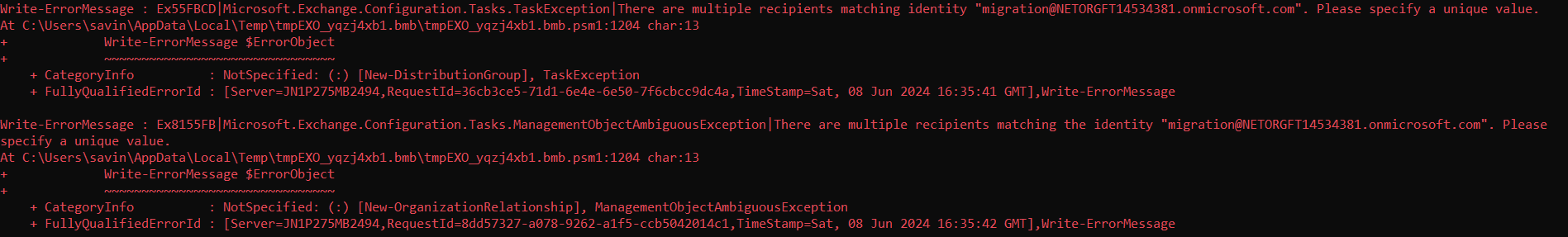 New-MigrationEndpoint Error - Microsoft Q&A