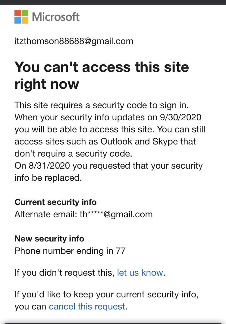 Alternate email - Microsoft Q&A