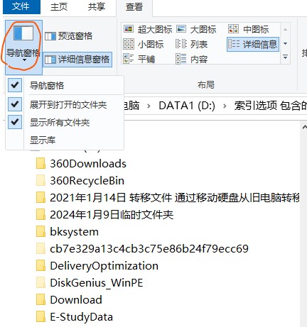 导航窗格