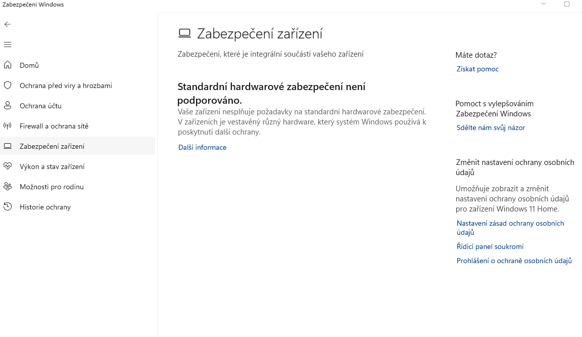 Zabezpečení zařízení