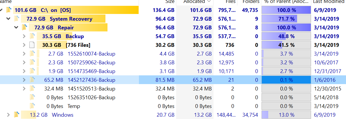 System Recovery Uses a LOT of Disk Space - Microsoft Q&A
