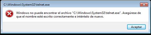Windows no encuentra el archivo telnet - Microsoft Q&A