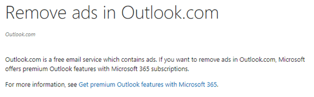 Ads show up in Inbox instead of in right panel - Microsoft Q&A